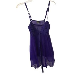 Frederick’s of Hollywood royal purple babydoll lingerie nightgown